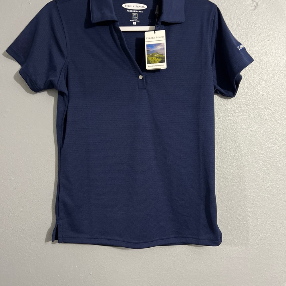 Pebble Beach Performance Women’s Blue Golf Shirt Small New W/tags